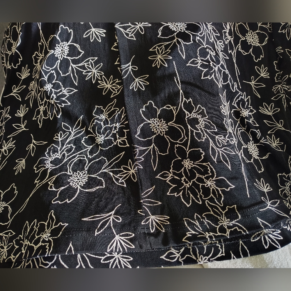 Cold Water Creek Vintage Halter Sheath Dress, White Floral; Blck/Silver, Long 10 - Picture 9 of 10